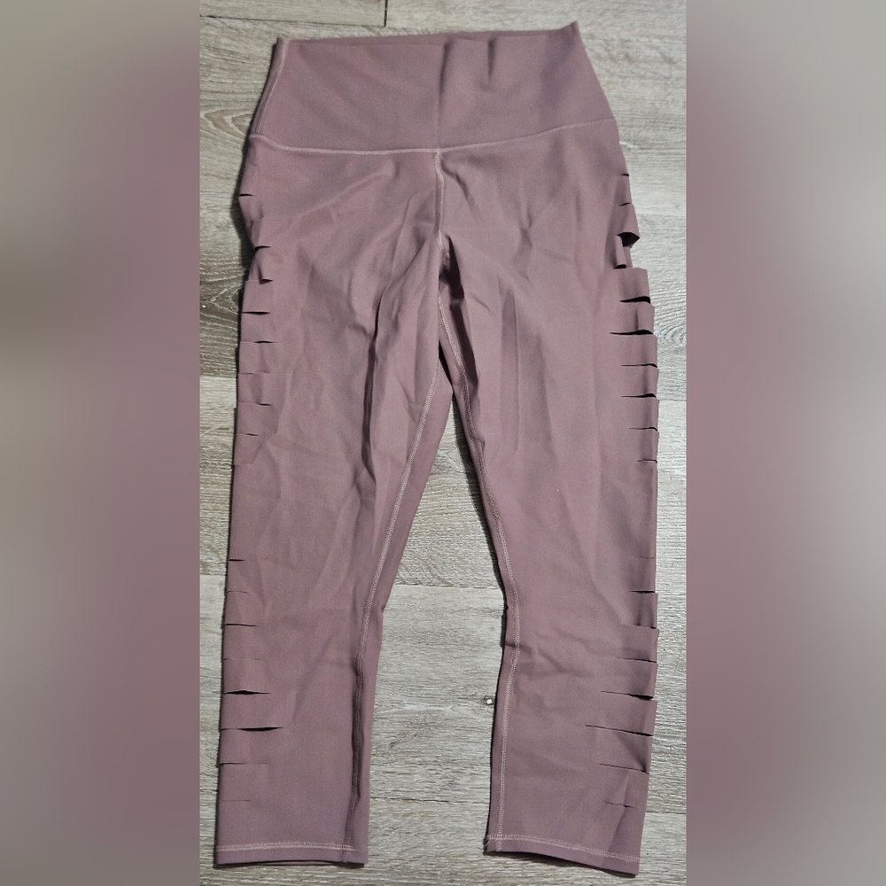 ALO Yoga Mauve Pink Slit-Side High-Waist Leggings